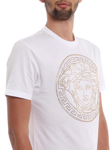 versace shirt white and gold